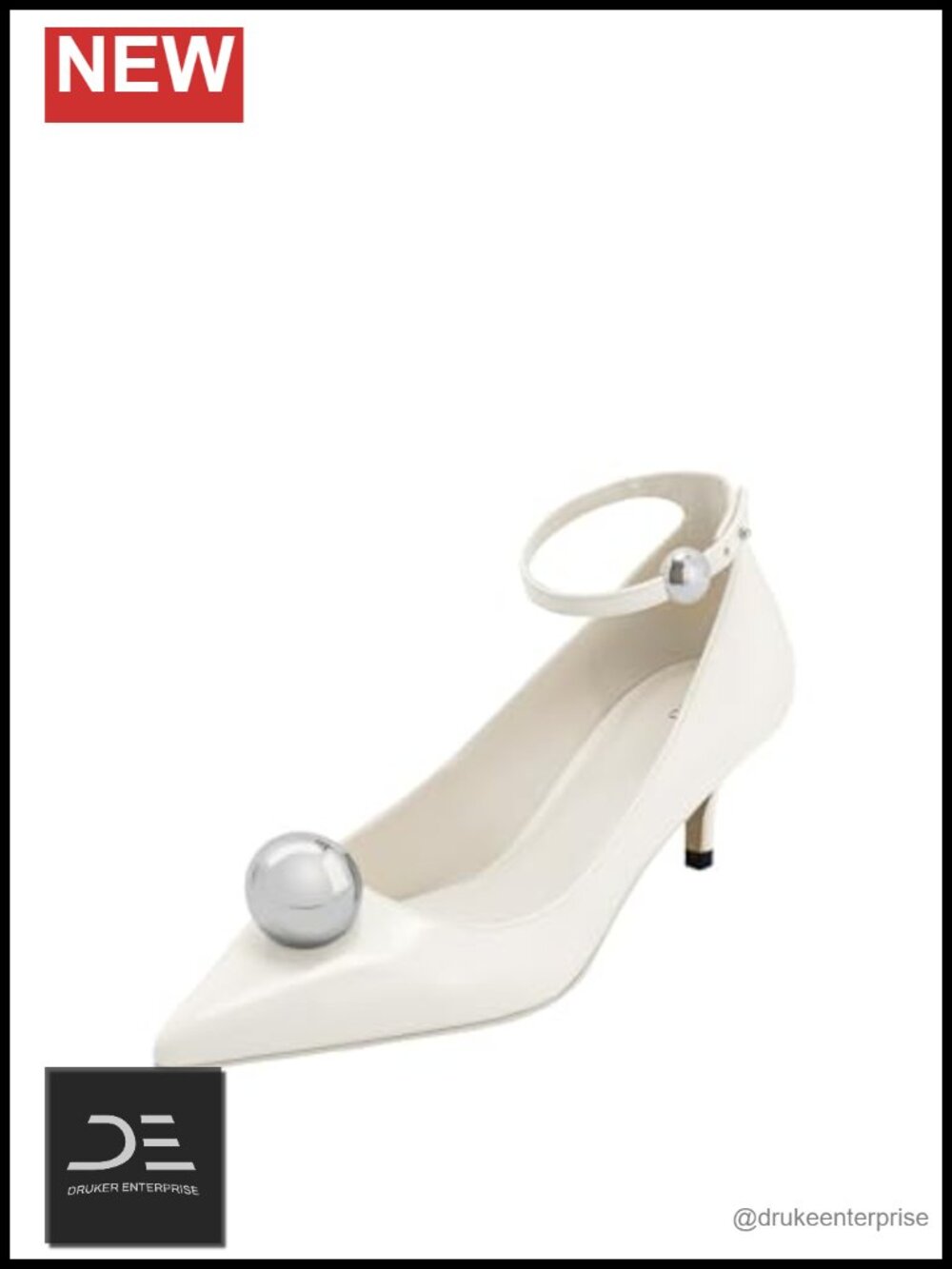Vegan Leather Kitten Heels Pumps Ankle Strap Buckle